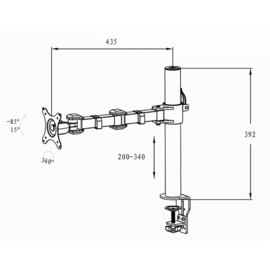 Monitor arm enkel zwart 7a52cf595af3c65c97bd2dd454c21fce5f2b2f3b